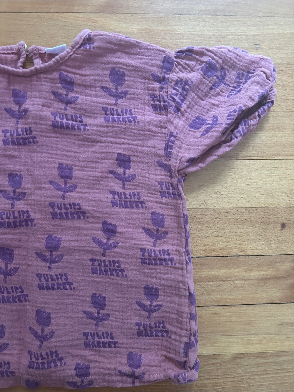 Girls' Pink Tulip Muslin Top